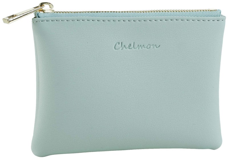 Chelmon Vegan Leather Coin Purse Pouch Change Purse With Zipper For Men Women (Green Light) - Image 1